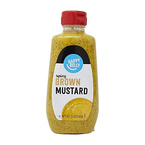 Amazon Brand - Happy Belly Spicy Brown Mustard, Kosher, 12 Ounce