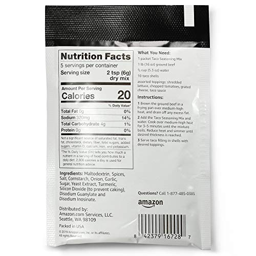 Amazon Brand - Happy Belly Taco Seasoning Mix, 1 Ounce