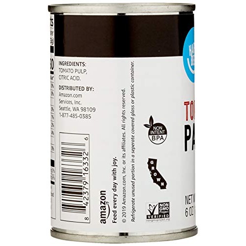 Amazon Brand - Happy Belly Tomato Paste, 6 Ounce