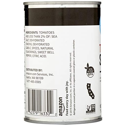 Amazon Brand - Happy Belly Tomato Sauce, 15 Ounce