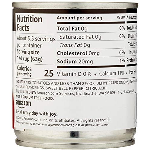 Amazon Brand - Happy Belly Tomato Sauce, No Salt Added, 8 Ounce