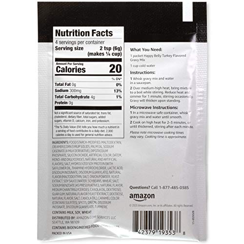 Amazon Brand - Happy Belly Turkey Flavored Gravy Mix, 0.87 Oz P