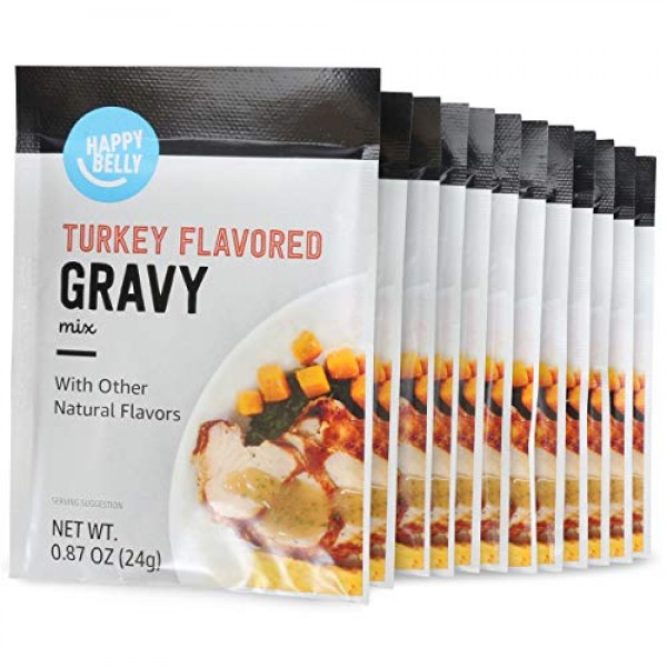Amazon Brand - Happy Belly Turkey Flavored Gravy Mix, 0.87 Oz P
