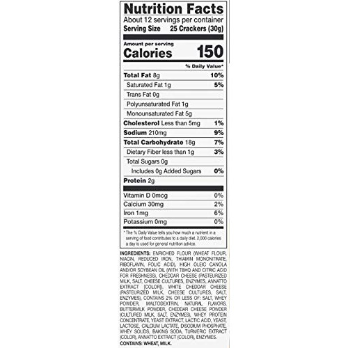Amazon Brand – Happy Belly White Cheddar Cheese Cracker, 12.4 ounce
