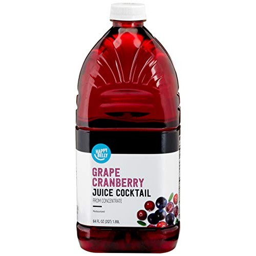 Happy Belly Grape Cranberry Juice Cocktail, 64 Fl Oz Bottle