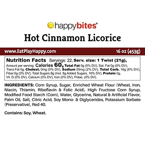 Happy Bites Hot Cinnamon Licorice Twists - Certified Kosher - Go