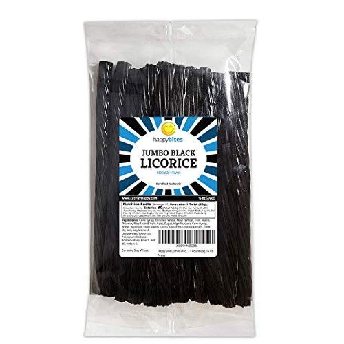 Happy Bites Jumbo Black Licorice Twists - Certified Kosher - Gou