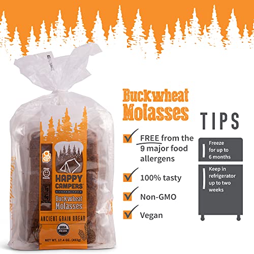 Happy Campers Buckwheat Molasses Gluten Free Bread, Whole Grain,...