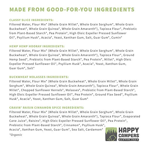 Happy Campers Variety Pack Gluten Free Bread, White Whole Grain,