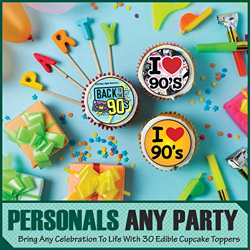 30 X Edible Cupcake Toppers Themed Of 90S Party Collection Of Ed