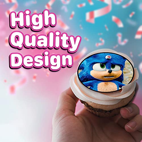 30 X Edible Cupcake Toppers Themed Of Sonic New Movie Collection