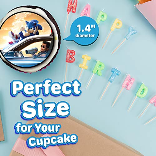 30 X Edible Cupcake Toppers Themed Of Sonic New Movie Collection