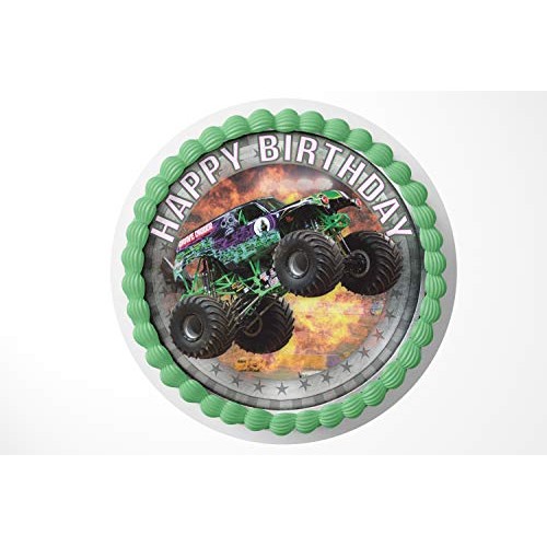 7.5 Inch Edible Cake Toppers – Monster Jam Line New Themed Birth