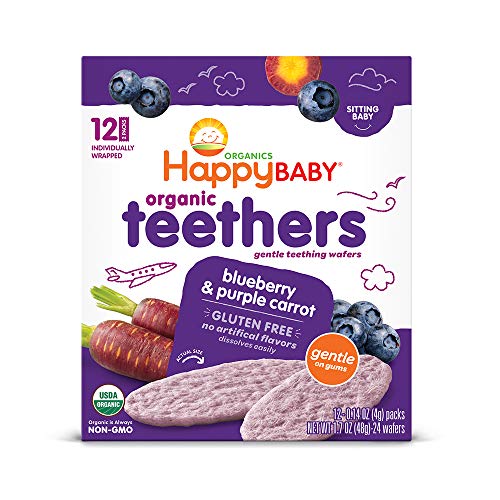 Happy Baby Gentle Teethers Organic Teething Wafers Blueberry Pur