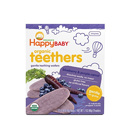Happy Baby Gentle Teethers Organic Teething Wafers Blueberry Pur