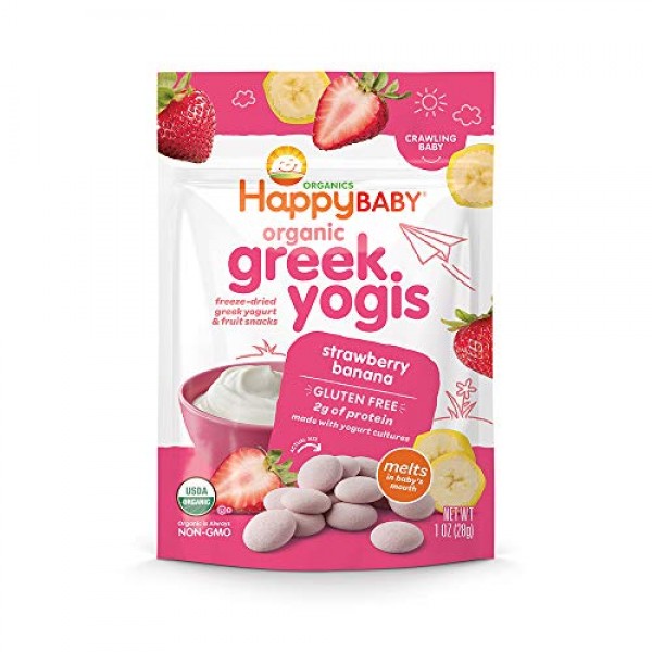 Happy Baby Organic Greek Yogis Freeze-Dried Greek Yogurt and Fru...