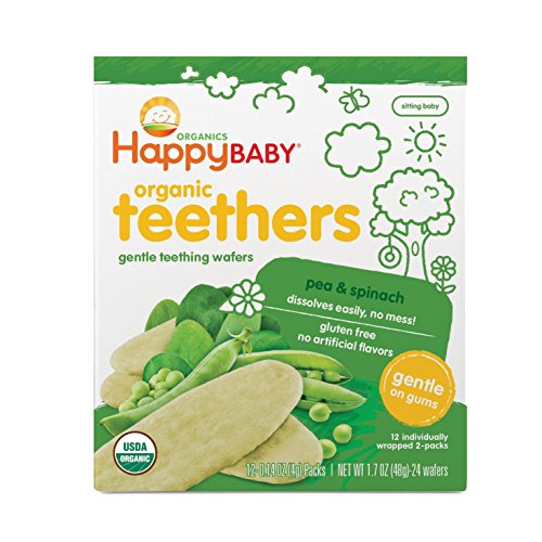 Happy Family Baby Organic Teething Wafers, Blueberry And Purple