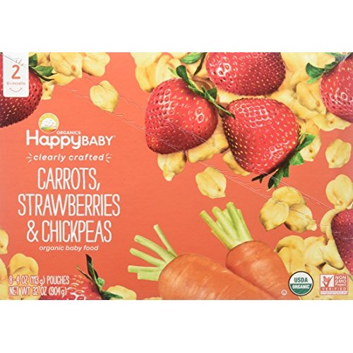 Happy Family Baby Clearly Crafted Stage 2 Carrots, Strawberries