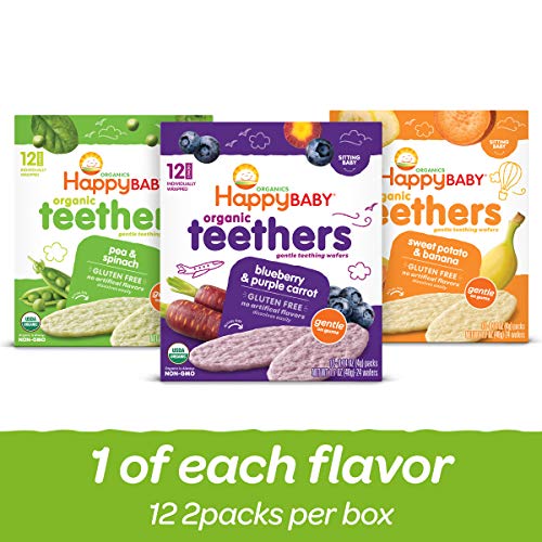 Happy Family Baby Organic Teethers Gentle Teething Wafers 3 Flav
