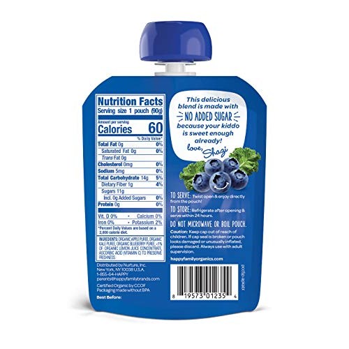 Happy Squeeze Organic Superfoods Twist Organic Apple/Kale/Bluebe