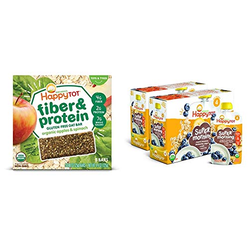 Happy Tot Organic Fiber &Amp; Protein Soft-Baked Oat Bars Toddler Sn