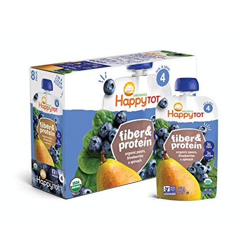 Happy Tot Organic Stage 4 Fiber &Amp; Protein, Pears, Blueberries &Amp;