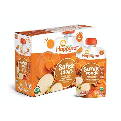 Happy Tot Organic Stage 4 Super Foods Apples Sweet Potatoes Carr