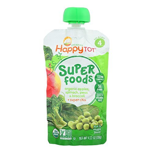 Happy Tot Organic Stage4 Baby Food Pouch; Apple, Spinach, Pea &Amp;