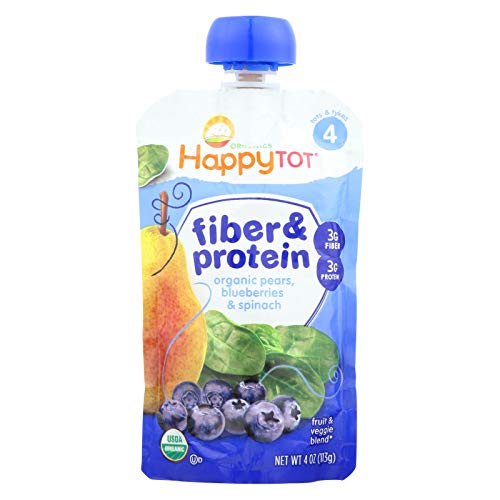 Happy Tot Organic Pear Blueberry And Spinach Baby Food, 4 Ounce