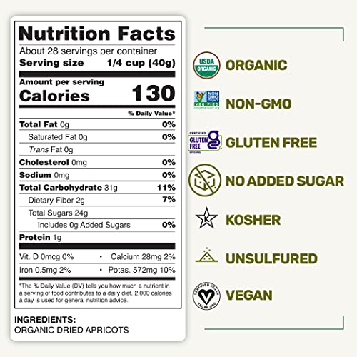 Happy Village Organic Turkish Dried Apricots, No Sugar Added Dri...