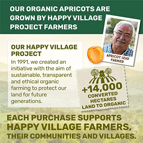 Happy Village Organic Turkish Dried Apricots, No Sugar Added Dri...