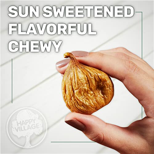 Happy Village Organic Turkish Dried Figs, No Sugar Added Dried F...