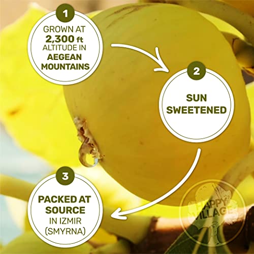 Happy Village Organic Turkish Dried Figs, No Sugar Added Dried F...