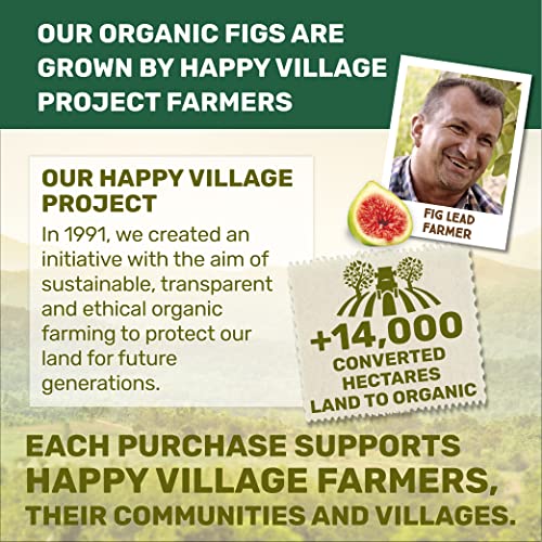 Happy Village Organic Turkish Dried Figs, No Sugar Added Dried F...