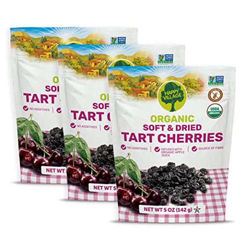 Happy Village Organic Whole Dried Tart Cherries, 15 OZ 3 Packs ...