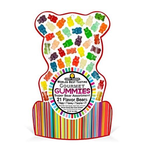 Happy Yummies Worlds Best Tasting Gourmet Gummy Candy 21 Flavor