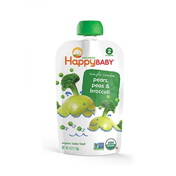 Happy Baby, Baby Food Stage 2 Special Combo Broccoli Pear Pea Or...