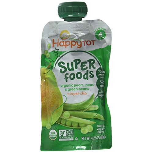Happy Family Happy Tot Purees - Green Bean, Pear &Amp; Pea - 4.22 Oz