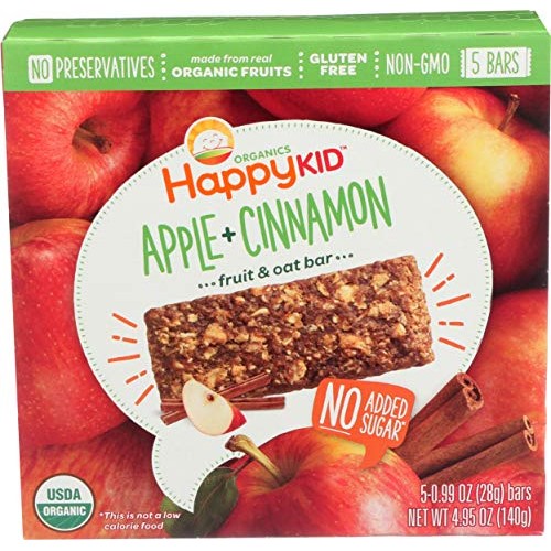 Happykid Organic Apple &Amp; Cinnamon Fruit &Amp; Oat Bar 5 Count, 4.95 Oz