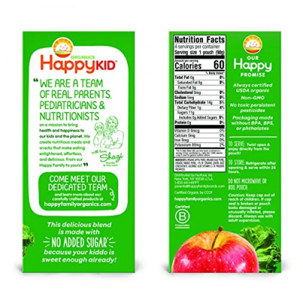 Happy Kid Organic Superfoods Twist Apple Kale Mango, 3.17 Ounce ...
