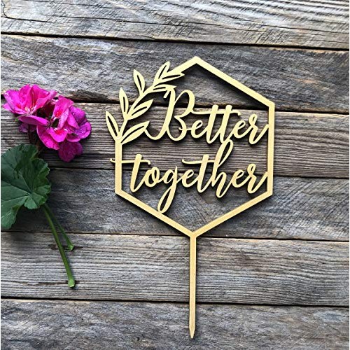 Happyplywood Better Together Cake Topper Wooden Wedding Party Ca