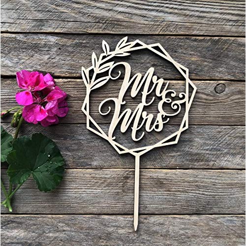 Happyplywood Mr And Mrs Wooden Cake Topper Wreath Cake Toppers F
