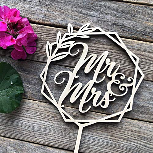 Happyplywood Mr And Mrs Wooden Cake Topper Wreath Cake Toppers F
