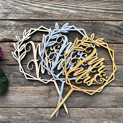 Happyplywood Mr And Mrs Wooden Cake Topper Wreath Cake Toppers F