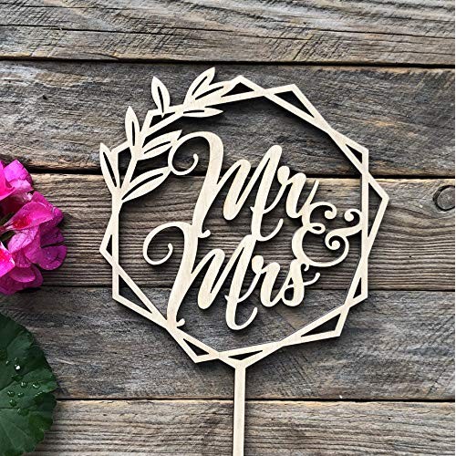 Happyplywood Mr And Mrs Wooden Cake Topper Wreath Cake Toppers F