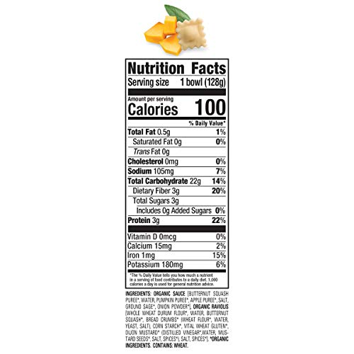 Happy Tot Love My Veggies Squash Ravioli Bowl With Sage Sauce, 4