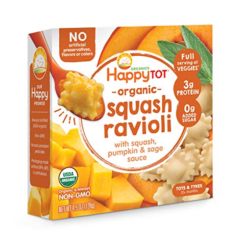 Happy Tot Love My Veggies Squash Ravioli Bowl With Sage Sauce, 4