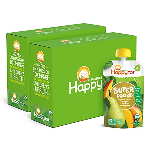 Happy Tot Organic Stage 4 Super Foods Pears Mangos And Spinach +