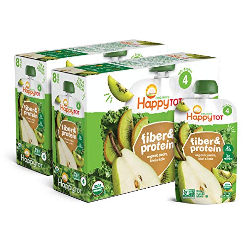 Happy Tot Organic Stage 4 Fiber &Amp; Protein, Pears, Kiwi &Amp; Kale, 4