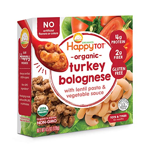Happy Tot Toddler Pasta Bowl Turkey Bolognese With Lentil Pasta,